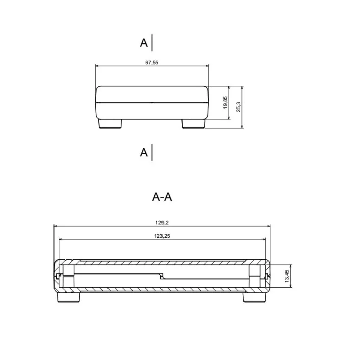 OBUDOWA PLASTIKOWA 129 X 68 X 20 Z34A JASNA