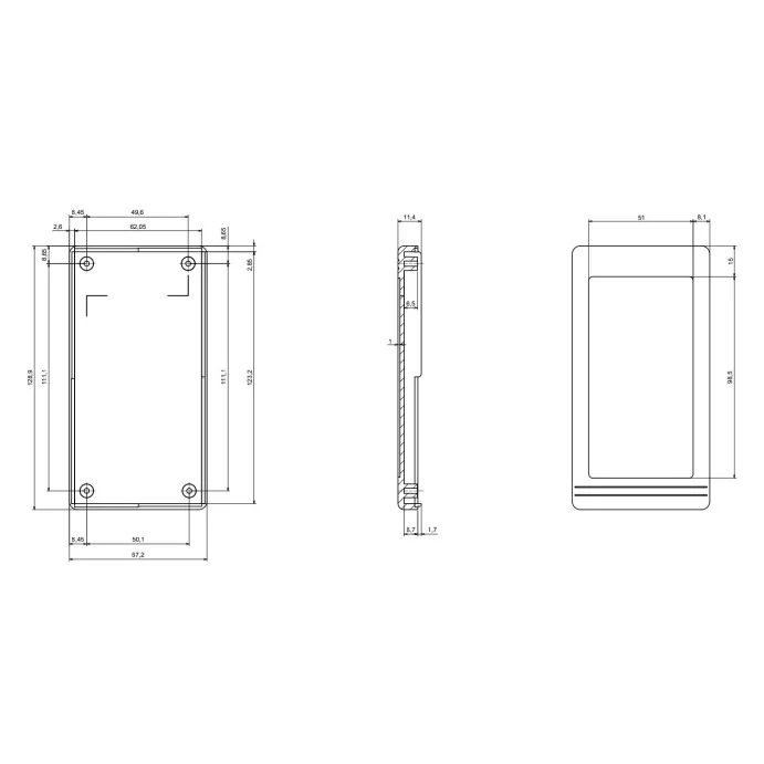 OBUDOWA PLASTIKOWA 129 X 68 X 14.7 Z34AU CZARNA