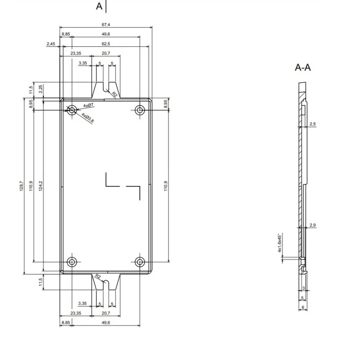 OBUDOWA PLASTIKOWA 129 X 68 X 24 Z34U JASNA