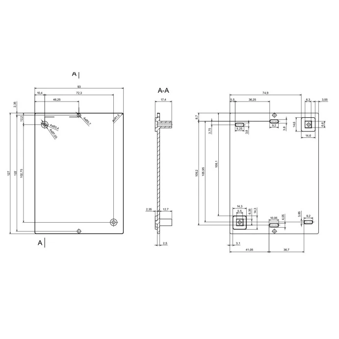 OBUDOWA PLASTIKOWA 132.5 X 98.5 X 29 Z29 CZARNA