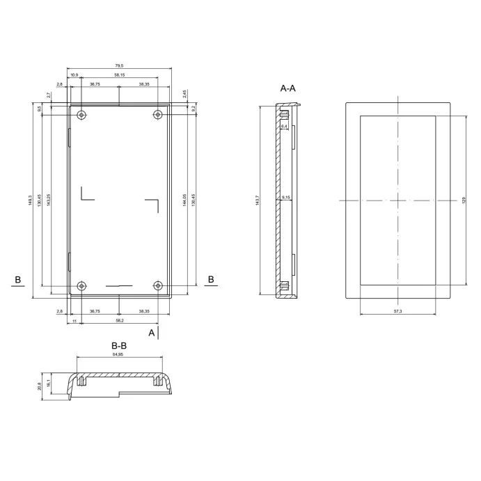 OBUDOWA PLASTIKOWA 149.3 X 79.9 X 33.1 Z44 JASNA