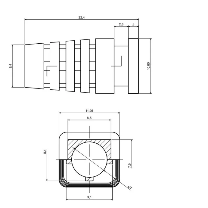 OBUDOWA PLASTIKOWA 114 X 70 X 63 Z16 CZARNA