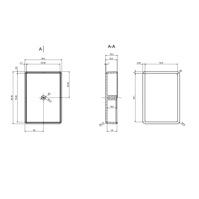 OBUDOWA PLASTIKOWA 84 X 69 X 30 Z23 NIEBIESKA