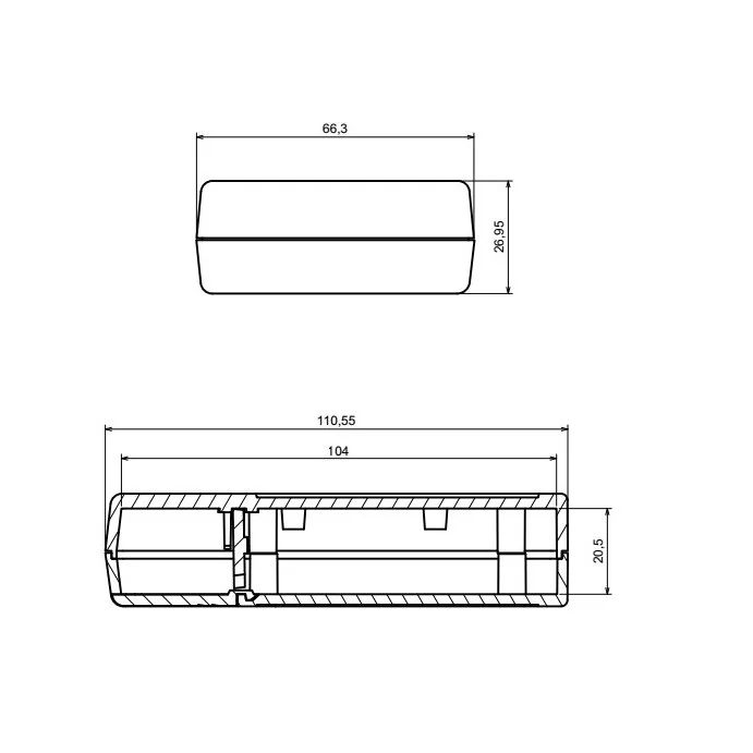 OBUDOWA PLASTIKOWA 110.6 X 66.3 X 27 Z32 CZARNA