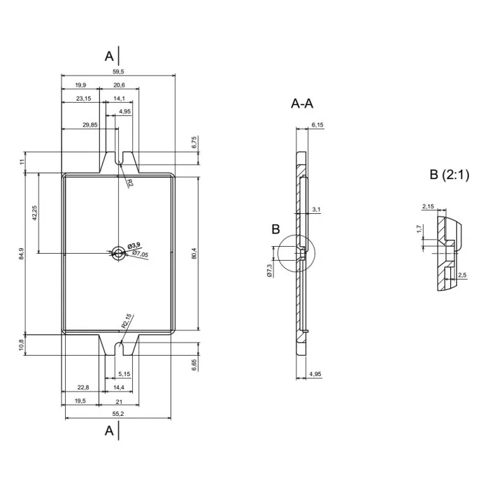 OBUDOWA PLASTIKOWA 84 X 59 X 30 Z23U JASNA