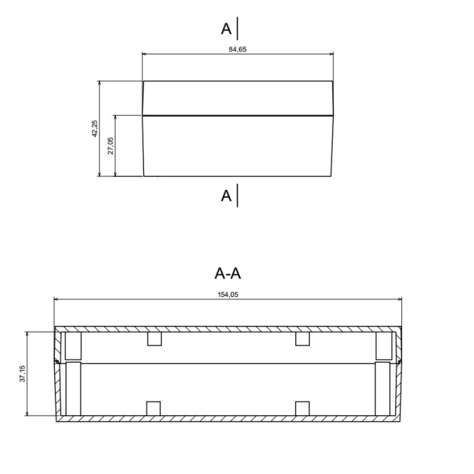 OBUDOWA PLASTIKOWA 154 X 84.5 X 42.5 Z78 CZARNA PS