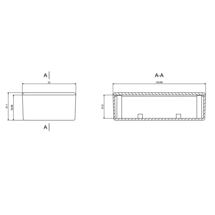 OBUDOWA PLASTIKOWA 124 X 71.5 X 38 Z77 JASNA