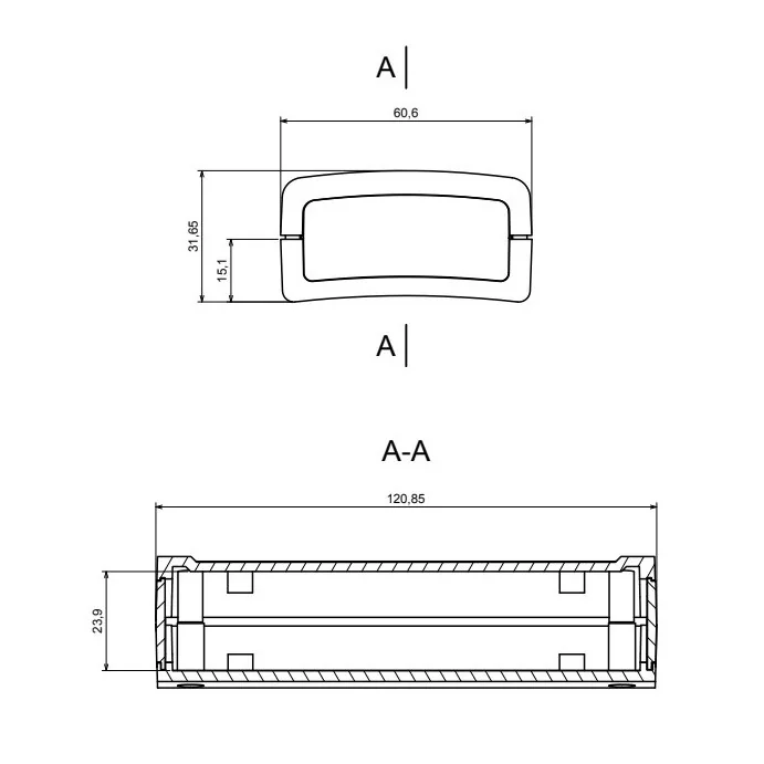 OBUDOWA PLASTIKOWA 120.8 X 60.7 X 31.1 Z97 CZARNA