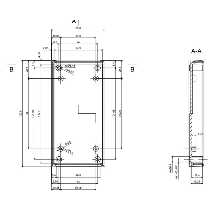 OBUDOWA PLASTIKOWA 120.8 X 60.7 X 31.1 Z97 CZARNA