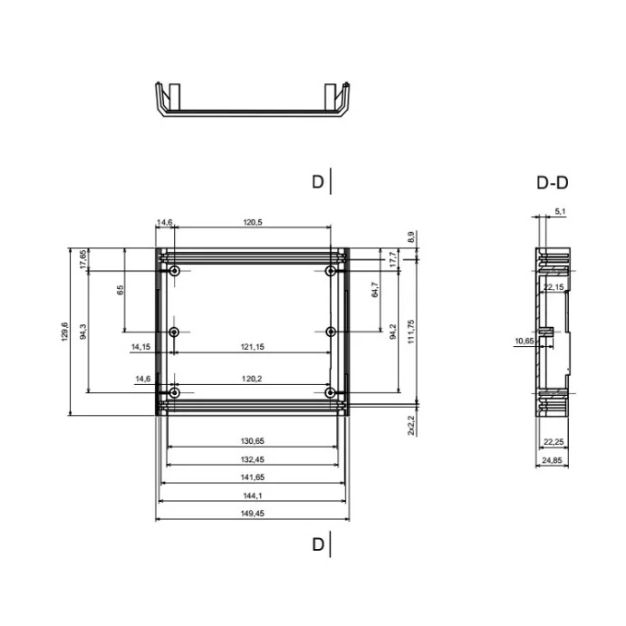 OBUDOWA PLASTIKOWA 129.6 X  149.3 X 50 Z4 CZARNA