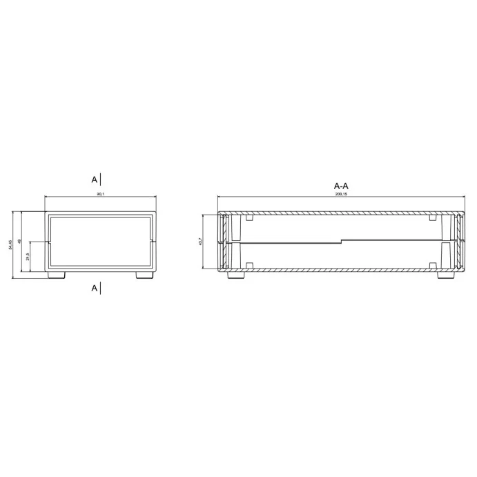 OBUDOWA PLASTIKOWA 200.2 X 90.1 X 49 Z5B JASNA