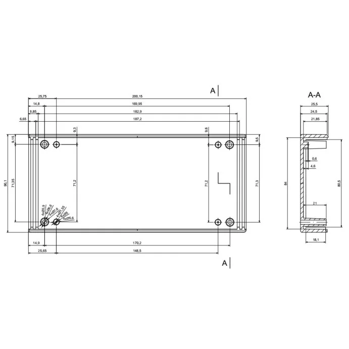 OBUDOWA PLASTIKOWA 200.2 X 90.1 X 49 Z5B JASNA