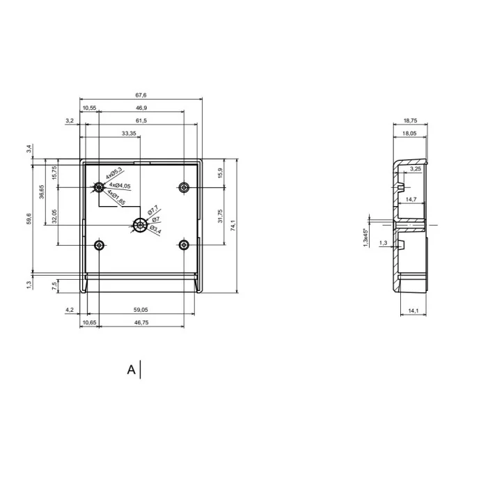 OBUDOWA PLASTIKOWA 74 X 68 X 36 Z60