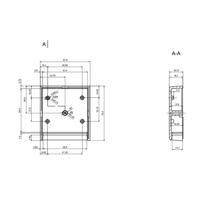 OBUDOWA PLASTIKOWA 74 X 68 X 36 Z60