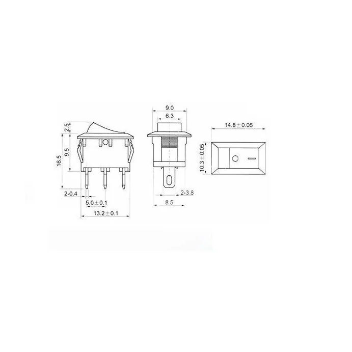 PRZEŁĄCZNIK KLAWISZOWY 117S 15*10 MM 250V 3A