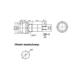 PRZEŁĄCZNIK OKRĄGŁY B160 ON CHWILOWY NIEBIESKI