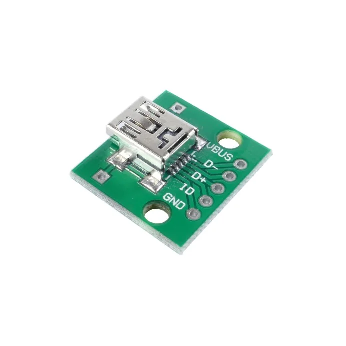 GNIAZDO MINI USB PRZEJŚCIE NA PCB 5 PIN