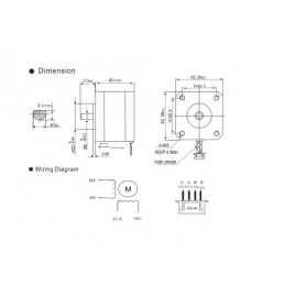 SILNIK KROKOWY 42BYGH48-23D NEMA17 1.5A