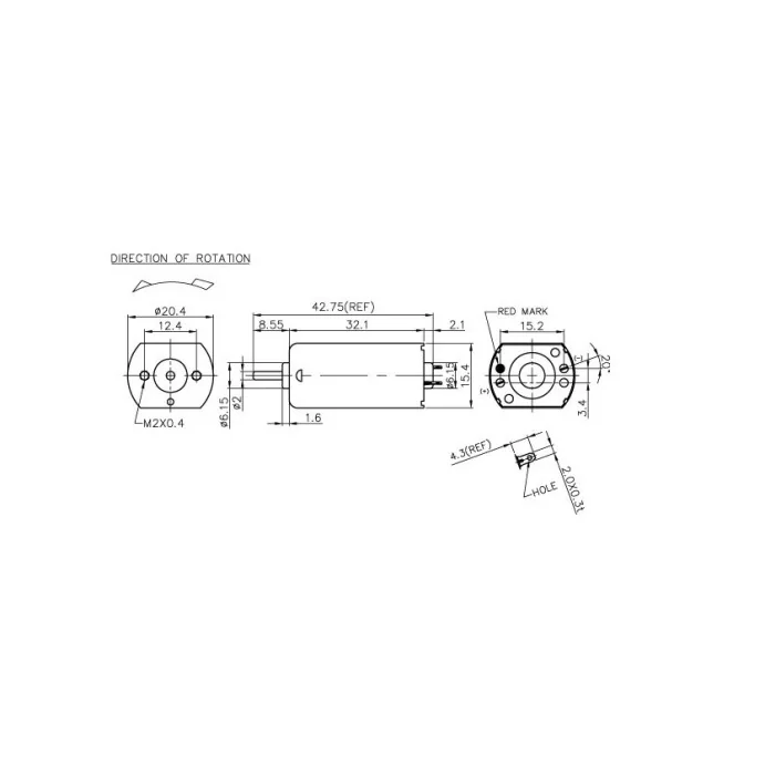 SILNIK DC FF-180SH 3V 14500 RPM (UŻYWANY)