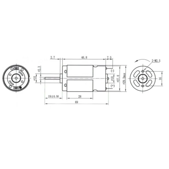 SILNIK DC RS-390/395 12V ZTA10436