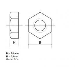 NAKRĘTKA M3 X 2.4MM 2.4MM PLASTIK