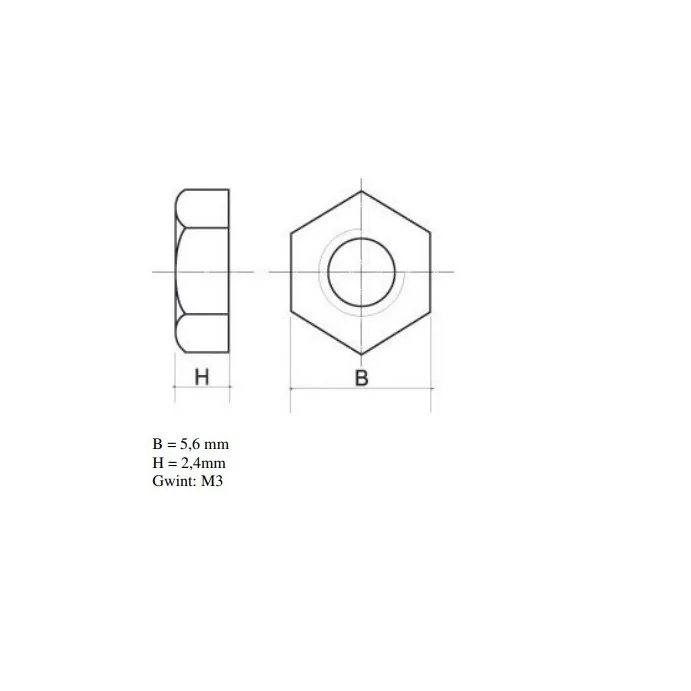 NAKRĘTKA M3 X 2.4MM 2.4MM PLASTIK