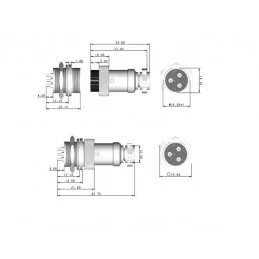 ZŁĄCZE GX16-10 WTYK+GNIAZDO 10 PIN