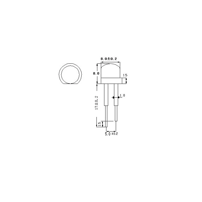 DIODA LED 8MM BIAŁA CLEAR