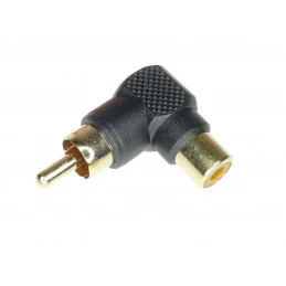 ADAPTER RCA WTYK- RCA GNIAZDO CZARNY KĄTOWY