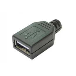 GNIAZDO USB A NA KABEL PROSTE Z OSŁONĄ