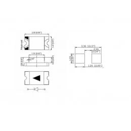 DIODA LED SMD 0805 BIAŁA CIEPŁA