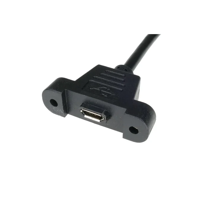 GNIAZDO MICRO USB DO OBUDOWY Z PRZEWODEM 30CM + WTYK MICRO USB