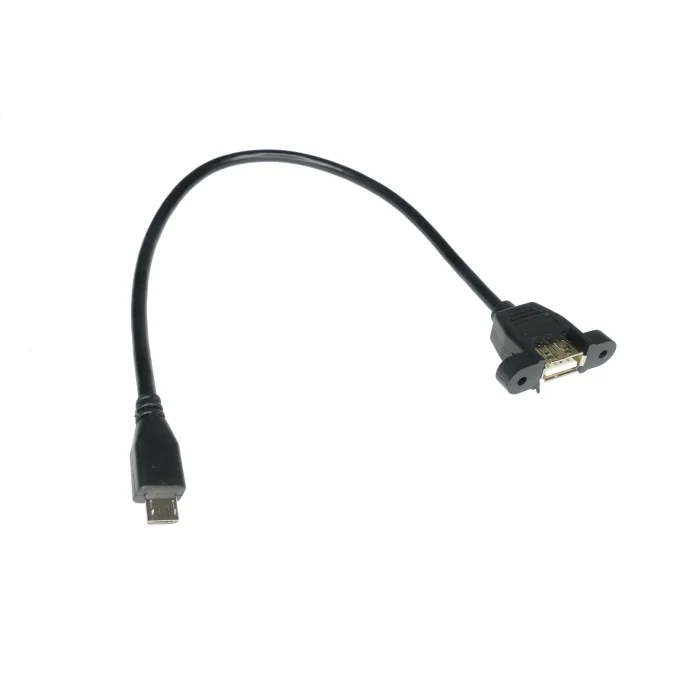 GNIAZDO USB A DO OBUDOWY Z PRZEWODEM 30CM + WTYK MICRO USB