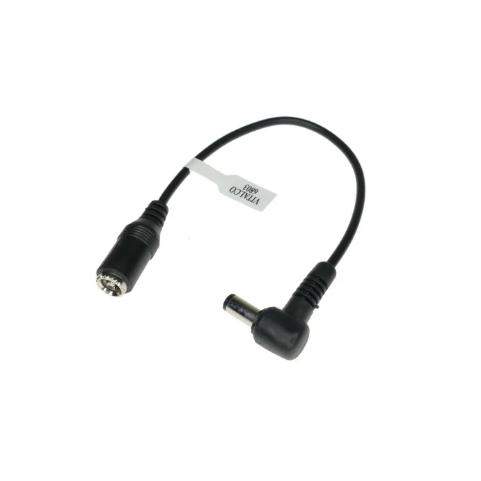 ADAPTER DC 2.5/5.5 WTYK KĄTOWY - 2.5/5.5 GNIAZDO 20 CM VITALCO