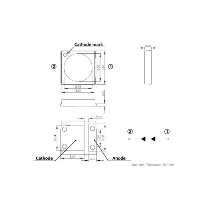 DIODA LED SMD 3030 BIAŁA ZIMNA