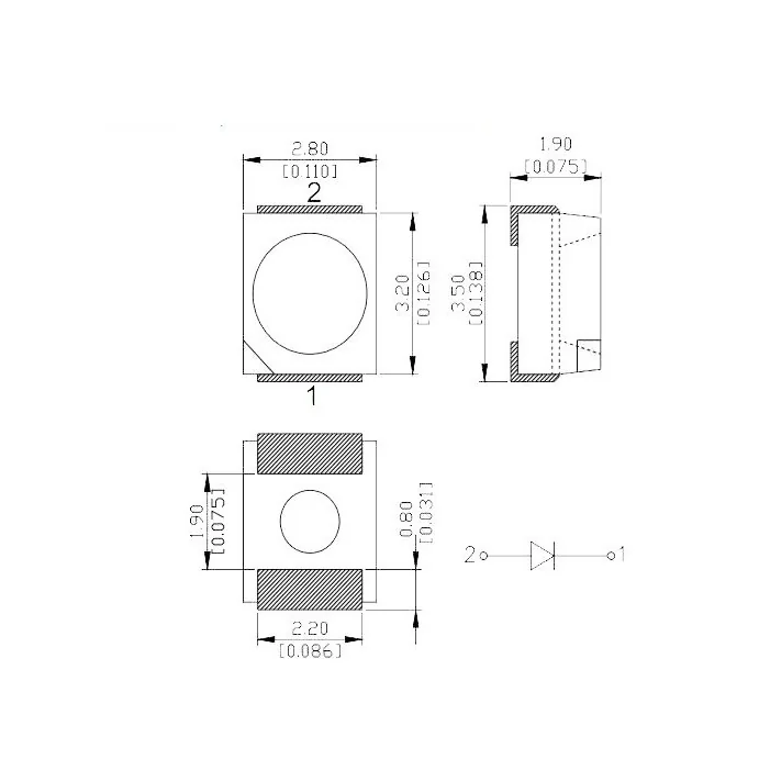 DIODA LED SMD 3528 BIAŁA CIEPŁA