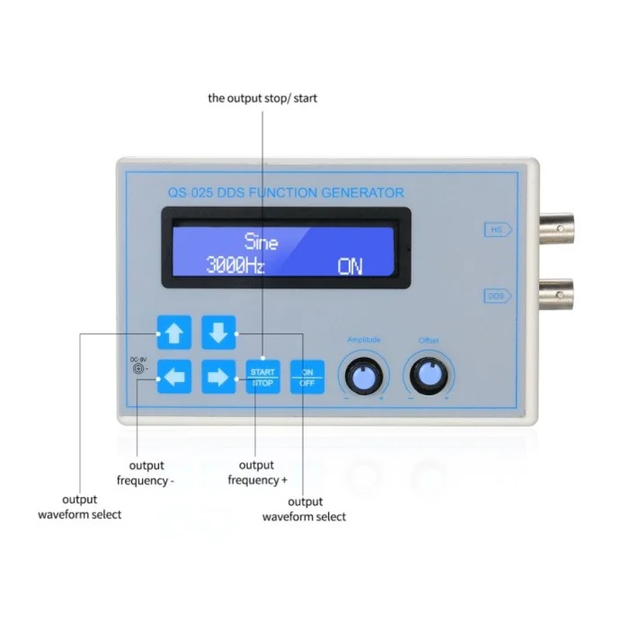 GENERATOR FUNKCYJNY DDS 1Hz-65534Hz 9V QS-025