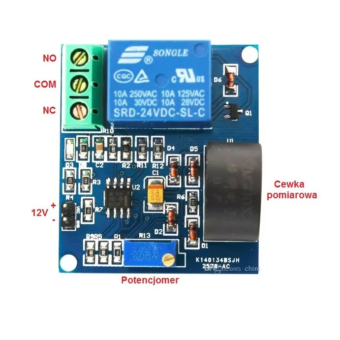 MODUŁ ZABEZPIECZENIE NADPRĄDOWE 230V AC - PRĄD 0.3 - 5A