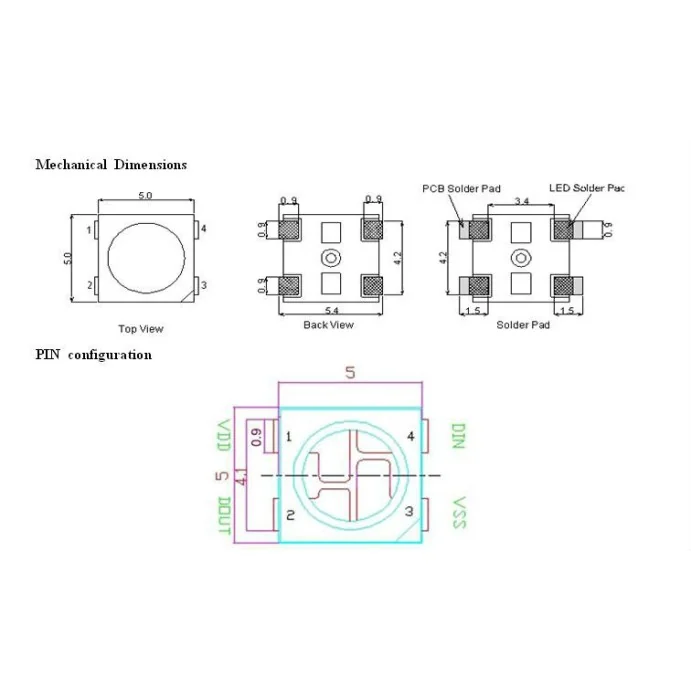 DIODA LED RGB SMD WS2812