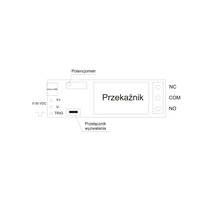 MODUŁ PRZEKAŹNIK CZASOWY 5-30V 10A Z WYZWALANIEM