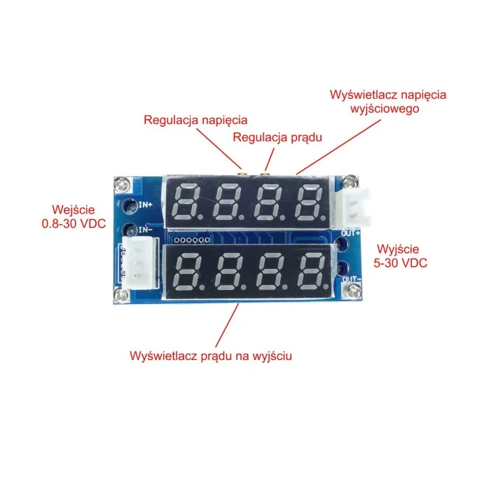 MODUŁ PRZETWORNICA STEP DOWN 5-30V WOLTOMIERZ I AMPEROMIERZ