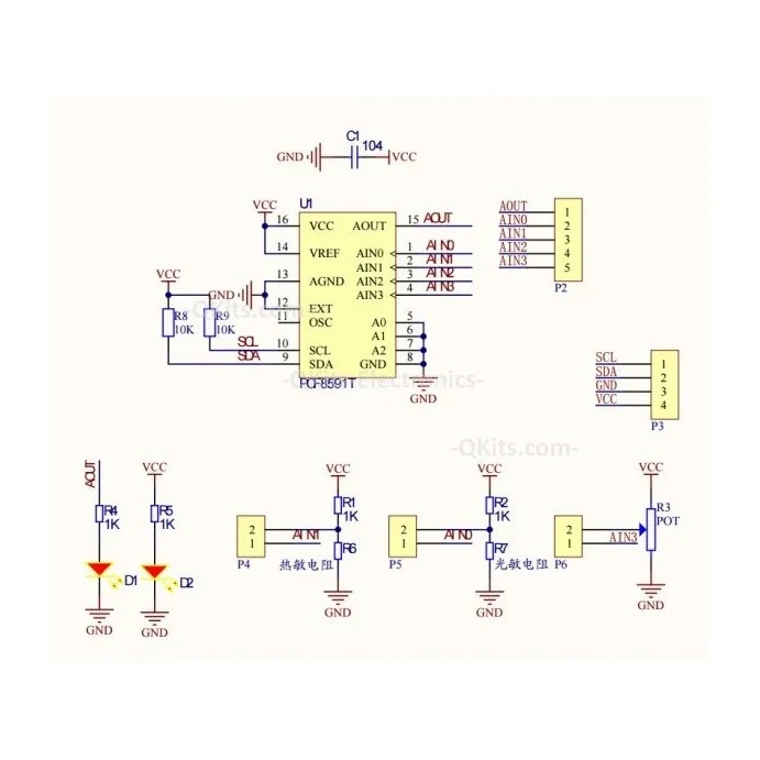 MODUŁ PRZETWORNIKA AD / DA PCF8591