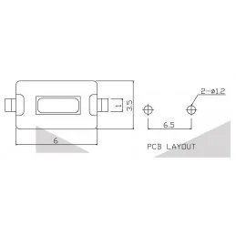 MIKROPRZEŁĄCZNIK TACT SWITCH 3.5*6*4.35 2 PIN OŚ 0.8MM