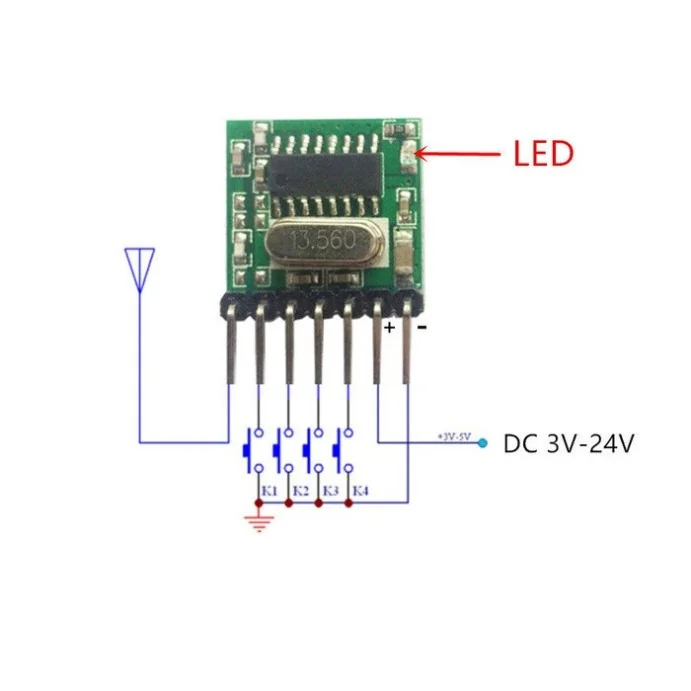 MODUŁ RADIOWY NADAJNIK TX118SA-4 + ODBIORNIK RX480E 433mHz