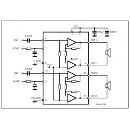 MODUŁ WZMACNIACZA AUDIO TDA7297 2 X 15W