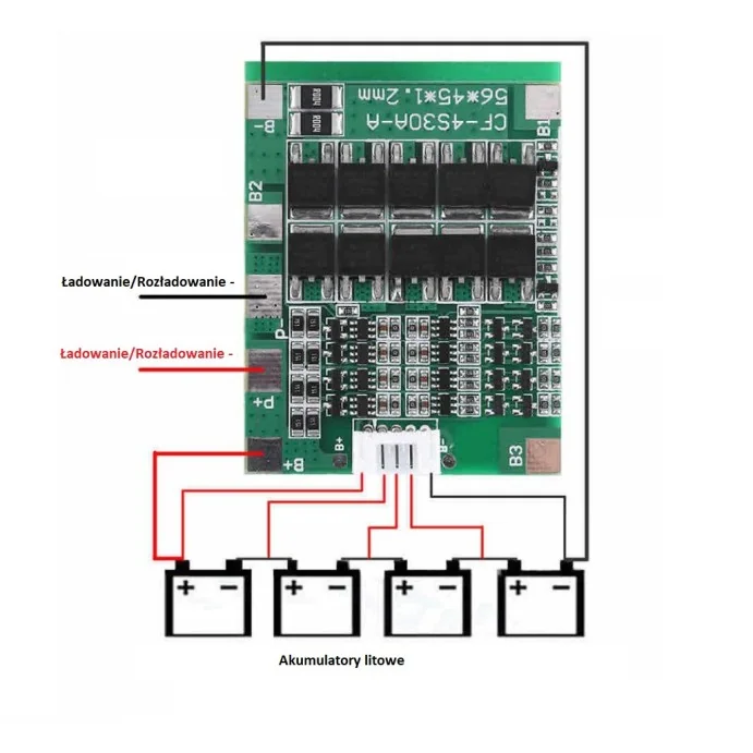 MODUŁ BMS BALANSERA 4S 30A DO AKUMULATORÓW LITOWYCH 18650