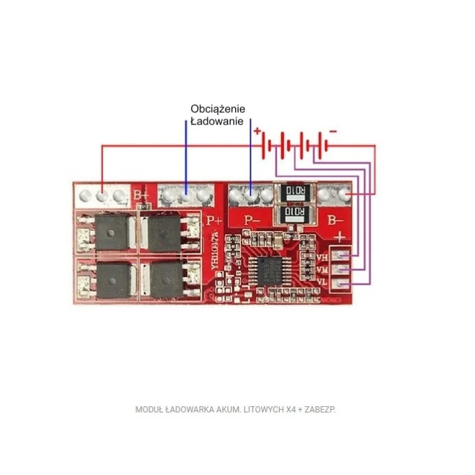MODUŁ DO STEROWANIA ŁADOWANIEM AKUMULATORÓW Li-Ion, Li-Po S4 15A