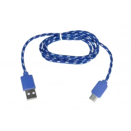 KABEL USB WTYK A - MICRO USB WTYK TYPU C NIEBIESKI 1M