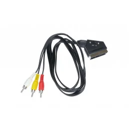 KABEL EURO-3 X RCA AUDIO VIDEO PRZEŁĄCZNIK IN/OUT 1.5M