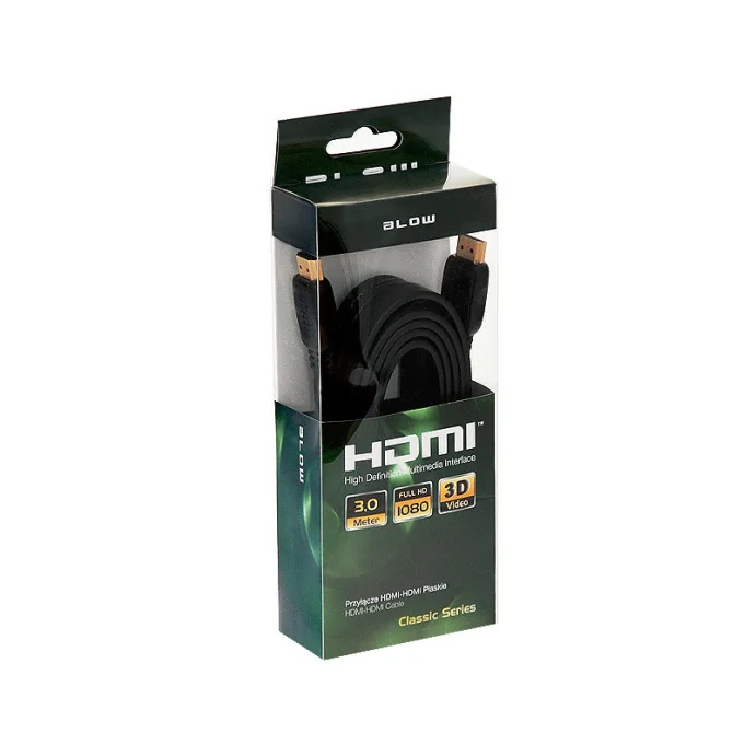 KABEL HDMI-HDMI 3M PROSTY BLOW PŁASKI